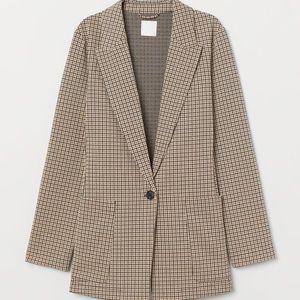 Oversized houndstooth blazer